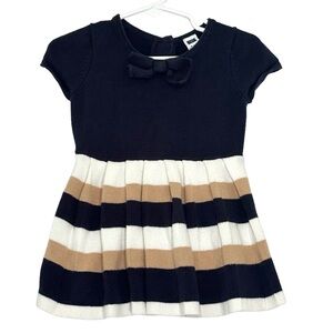 Janie & Jack Girls' Striped Sweater Dress Bow Detail Multicolor Size 6 to 12 mo
